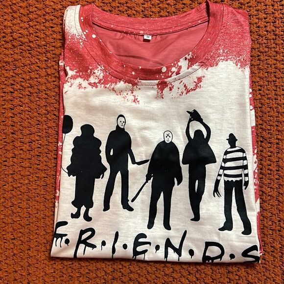 Halloween Friends Shirt Women Party Shirt Horror Theme Novelty Size Medium - Picture 3 of 7